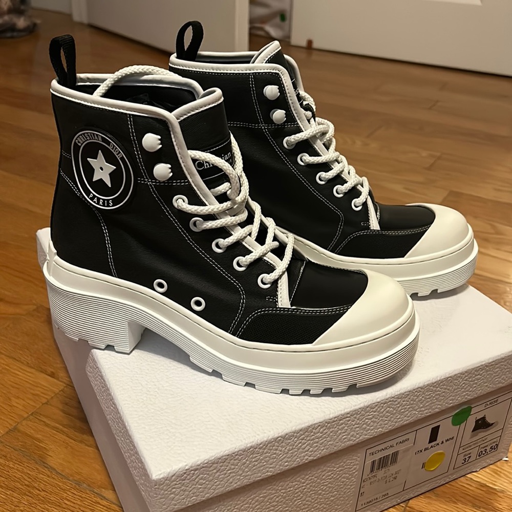Dior black and white high top sneakers